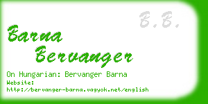 barna bervanger business card